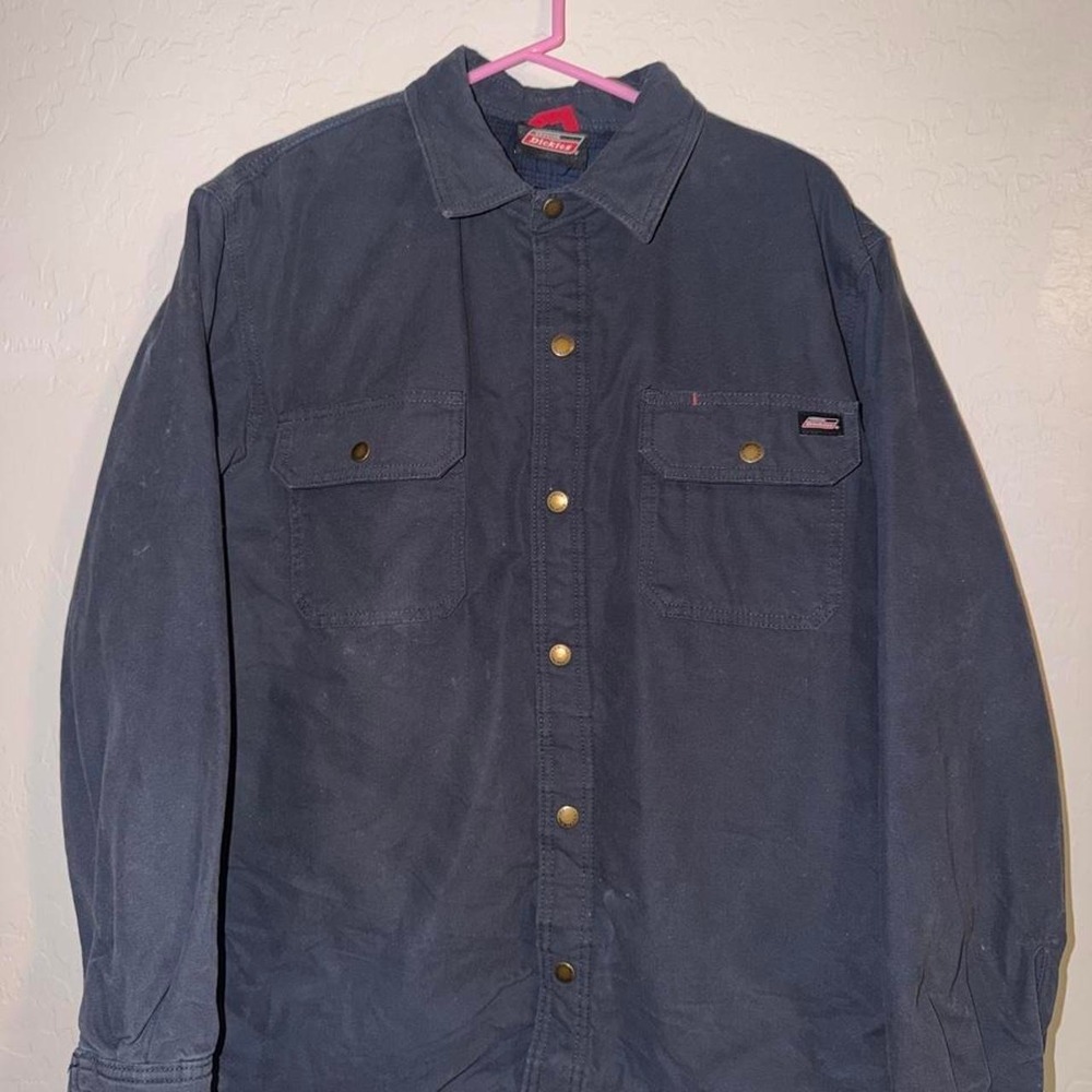 Really nice navy dickies flannel line button up jacket